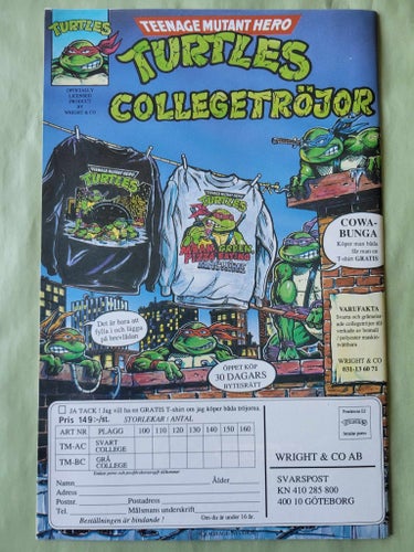Teenage mutant hero turtles nr 15 från 1991