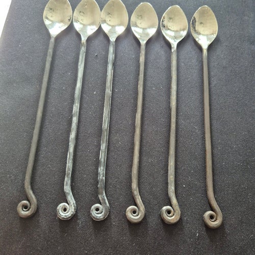 6 skedar med snirkligt handtag