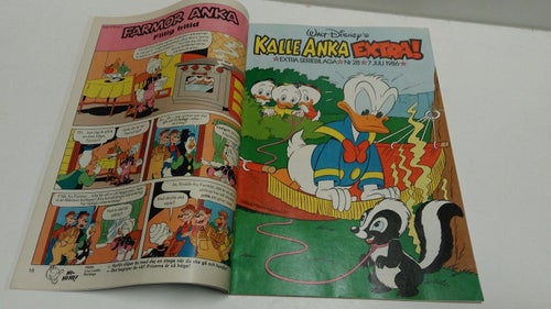 Kalle Anka 1986 nr 28 med extra bilaga + kupong på fliken. Very Fine