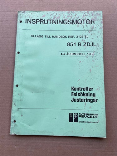 PEUGEOT Insprutningsmotor 851 B ZDJL
