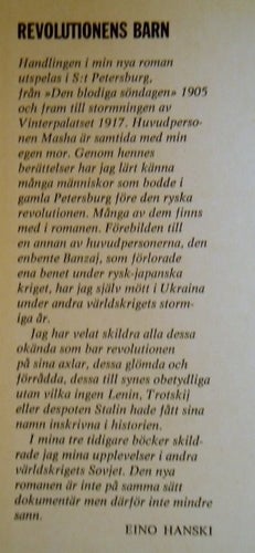 EINO HANSKI : REVOLUTIONENS BARN