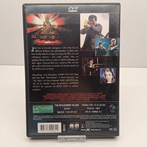 Replacement Killers - John Woo Region 2, DVD-Film, Svensk text, Fint skick