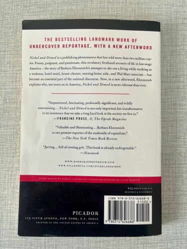 Nickel and Dimed. On (Not) Getting By in America - Barbara Ehrenreich