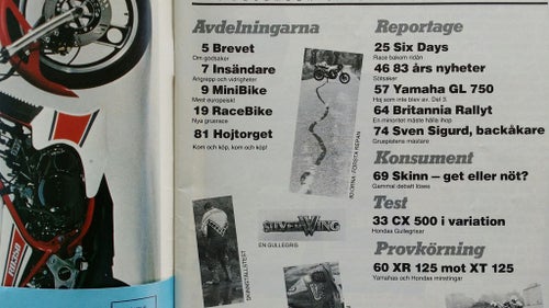 Bike nr 6 1982/83, Honda CX 500 Turbo/Euro Sport/GL Silver Wing, Honda XR 125