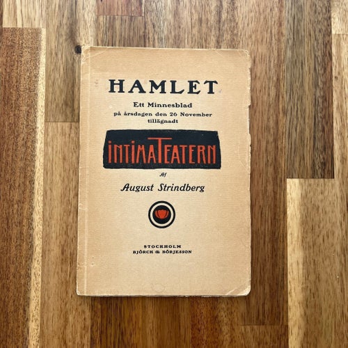 August Strindberg – Hamlet – Första upplagan 1908 – Originalomslag RAR