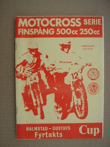 Program Motocross 500 cc,250 cc Finspång 11 sep. 1976