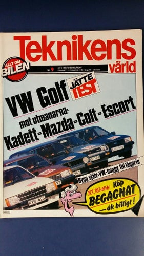 Teknikens Värld nr 9 1981: VW Golf, Ford Escort, Opel Kadett, Mazda 323, Colt