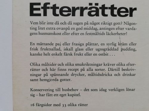 EFTERRÄTTER - GODA RECEPT......., MAJ WENNERHOLM 1969