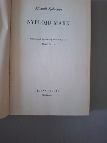 Michail Sjolochov:Nyplöjd mark