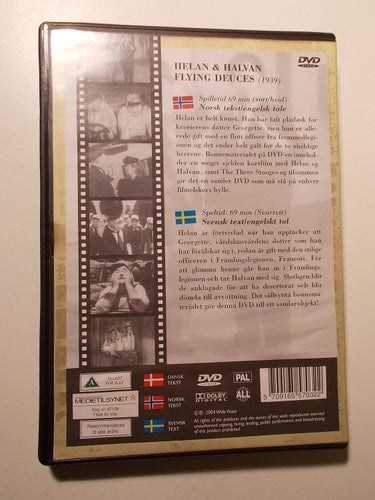 HELAN & HALVAN - Flying Deuces, svensk DVD