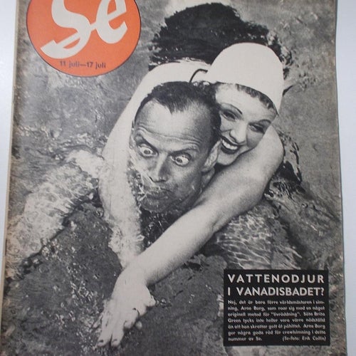 SE 28 1946 ARNE BORG simmare, semesterparadiset PALM SPRINGS USA