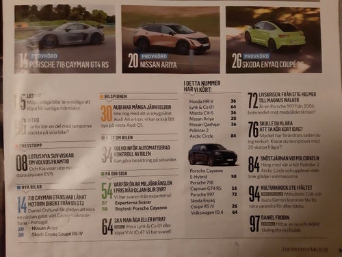 Teknikens Värld 8 2022: Porsche 718 Cayman GT4 RS, Nissan Ariya, Lynk & Co 01