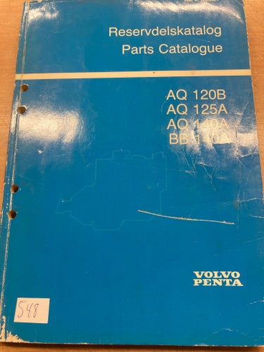 Reservdelskatalog Parts Catalogue Volvo Penta AQ 120B, AQ 125A, AQ 140A, BB140A