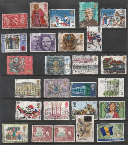 England, lite stpl. collection + Tanganyika och Barbados.
