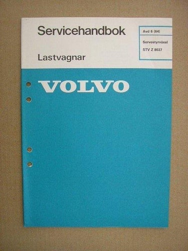 VOLVO Verkstadshandbok Lastbil Servostyrväxel STV Z 8037