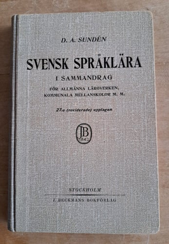 Svensk språklära i sammandrag - D. A. Sundén