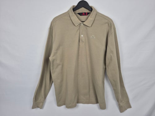 Robe di Kappa La Polo Långärmad Pikétröja Herr XL Beige 100% Bomull – Klassiker