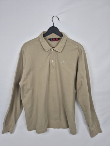 Robe di Kappa La Polo Långärmad Pikétröja Herr XL Beige 100% Bomull – Klassiker