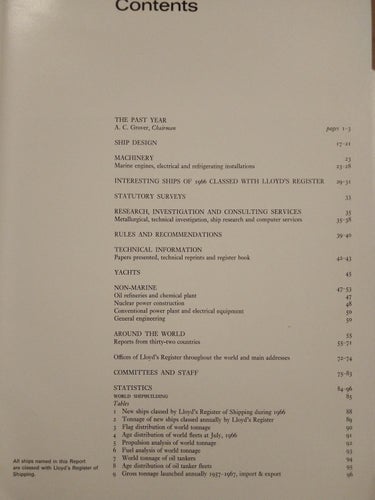 Lloyd's register of shipping annual report 1962. bok häftad, engelska. Fine