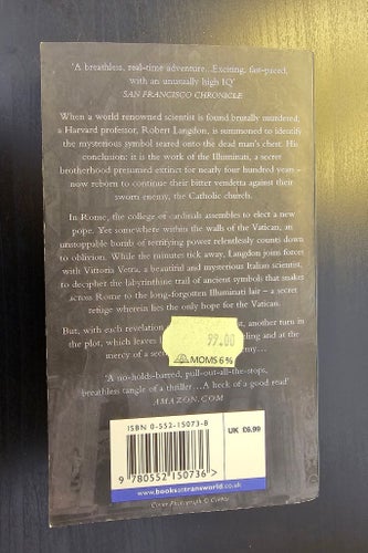 Angels and Demons av Dan Brown, publicerad 2000 eng