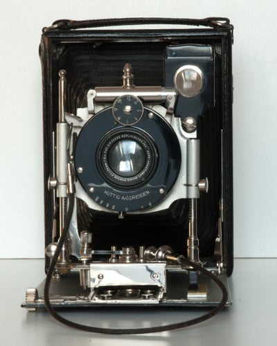 Hüttig A-G, Dresden, Toska No 110, 9x12 cm bladfilm, 1908