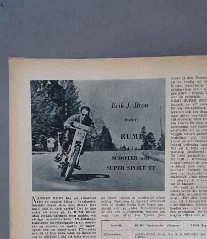 FART 1953/6 Test Rumi Scooter och super Sport TT