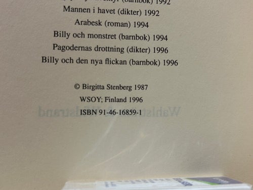Spanska trappan av Birgitta Stenberg. bok, Very Good plus