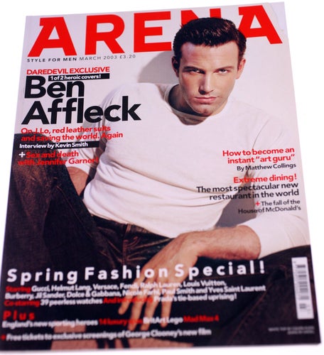 Arena magazine No.132 March 2003-Ben Affleck front cover-Weight 586g-FREE POST