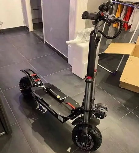 6000W-60V-38.4Ah vuxen terrängskoter med dubbla motorer, elskoter med 11" däck
