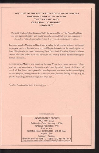 Barb & J. C. Hendee - Child of a dead god Uncorrected proof