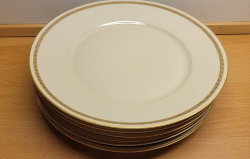 Heinrich & Co Bavaria Mattallrikar 6st Guldkant 25cm Fint skick