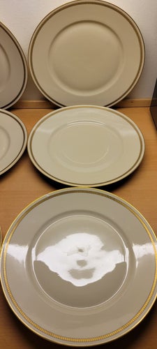 Heinrich & Co Bavaria Mattallrikar 6st Guldkant 25cm Fint skick