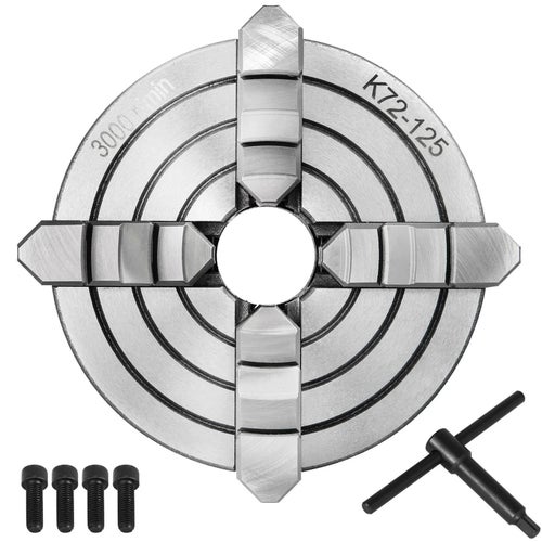 Svarvchuck 125 mm 4-Backars Oberoende Chuck för Metallsvarv