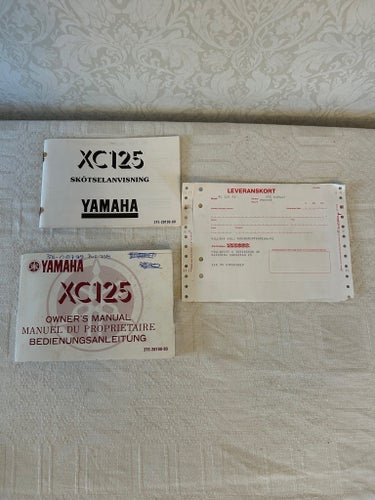 YAMAHA XC125 SKÖTSELANVISNING, YAMAHA XC125 OWNER'S MANUAL, 1989