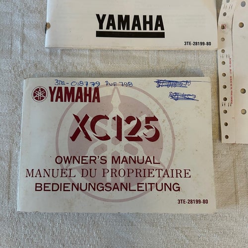 YAMAHA XC125 SKÖTSELANVISNING, YAMAHA XC125 OWNER'S MANUAL, 1989