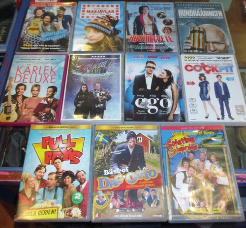Svensk humor, komedi, 11 svenska DVD- filmer