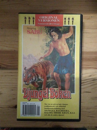 Djungelboken av Zoltan Korda Sabu Joseph Calleia, VHS. Svensk text