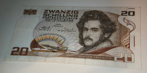 Österrikisk 20 Schilling sedel 1986. BK-0016