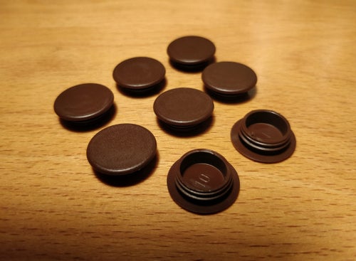 Täcklock / brun / 14 mm / 8-pack / för karmskruv / karminfästningar