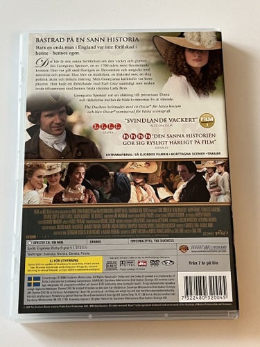 The duchess (Keira Knightley & Ralph Fiennes, 2008). Beg. DVD