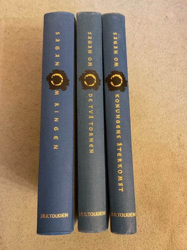 Sagan om Ringen trilogin - svenska Första Utgåva inbundna Fantasy J.R.R. Tolkien