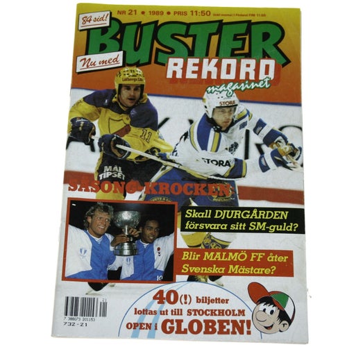 Buster - 1989 - NR 21- Rekordmagasinet med Malmö FF, Kareem Abdul-Jabbar