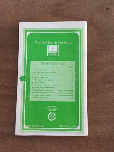 1980 Oldsmobile Owner's Manual Delta 88, Custom Cruiser & Ninety Eight