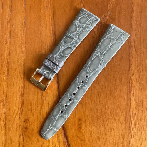 Läderband 20 mm Krokodil Grön vintage