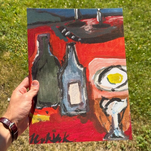 “Medelhavet” Original Abstrakt Signerat limited poster print!