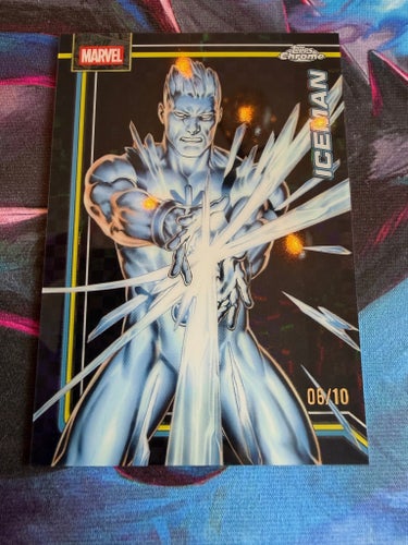 Marvel Topps Chrome Iceman Black x-fractor 06/10