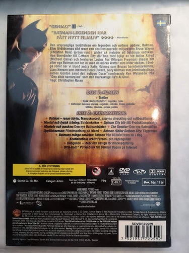 DVD Batman Begins Christian Bale Christopher Nolan 2 disc INPLASTAD
