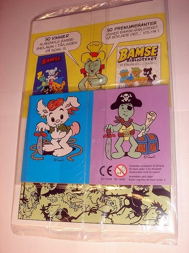 BAMSE I ORIGINAL PLAST med leksak 2003 nr 14 SMYCKESSKRIN