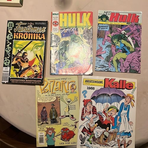 Blandade serietidningar, miss Hulk, Hulk, Fantomen med mera