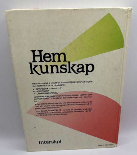 Hemkunskap – Interskol (1994) Lärobok för högstadiet